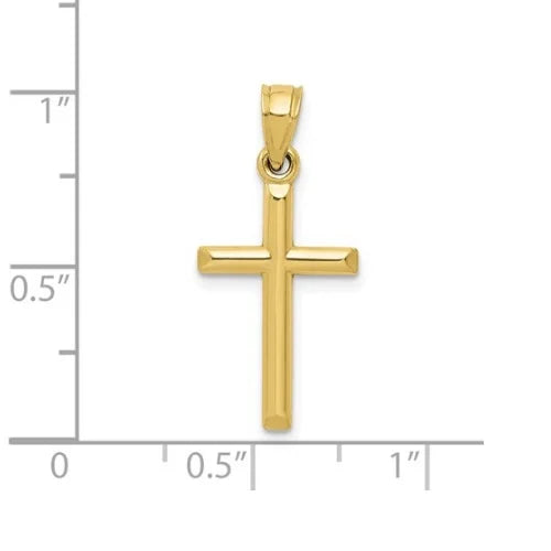 10K Yellow Gold Cross Pendant Necklace 18 in. chain V971189
