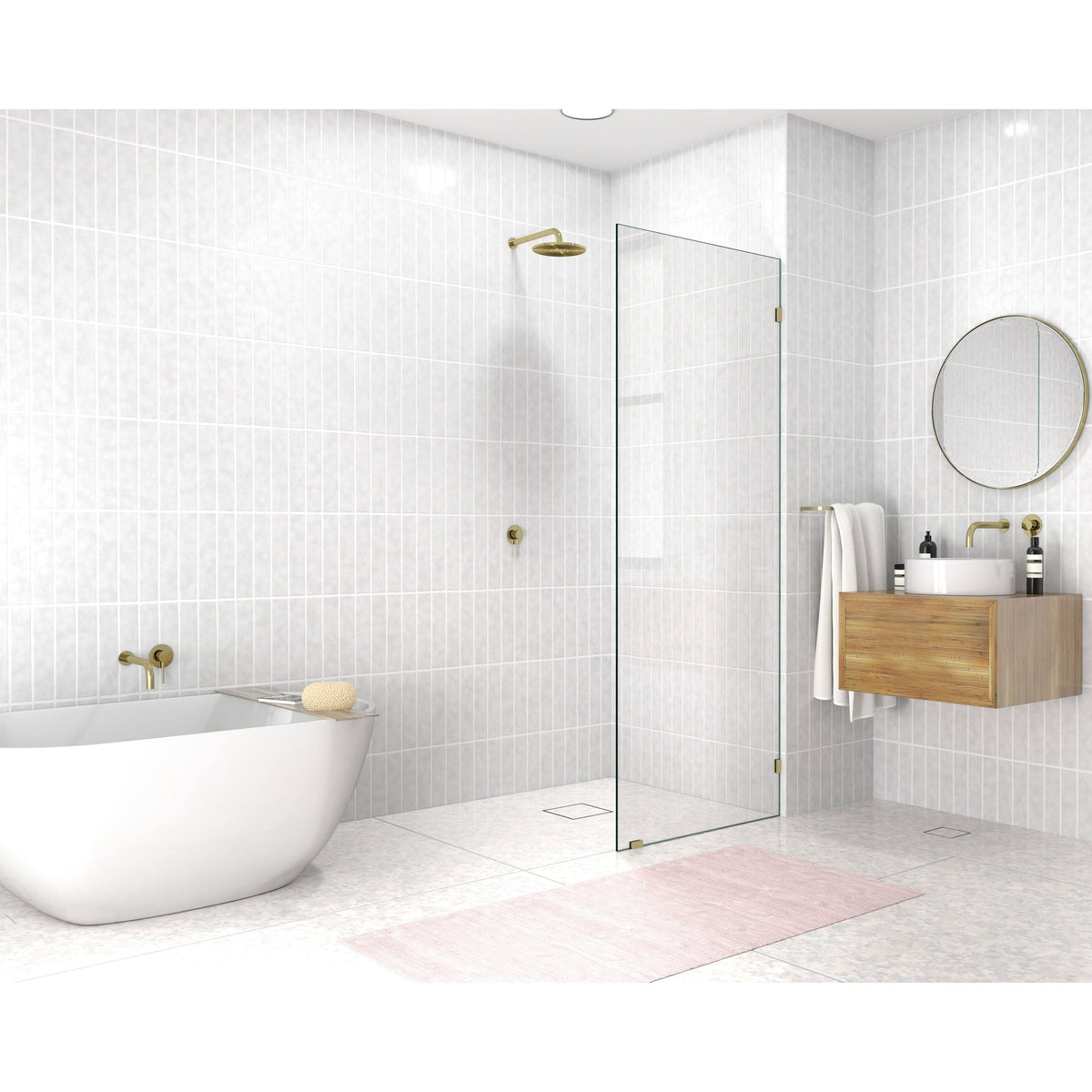 Frameless Shower Door, Polished Chrome Q42968