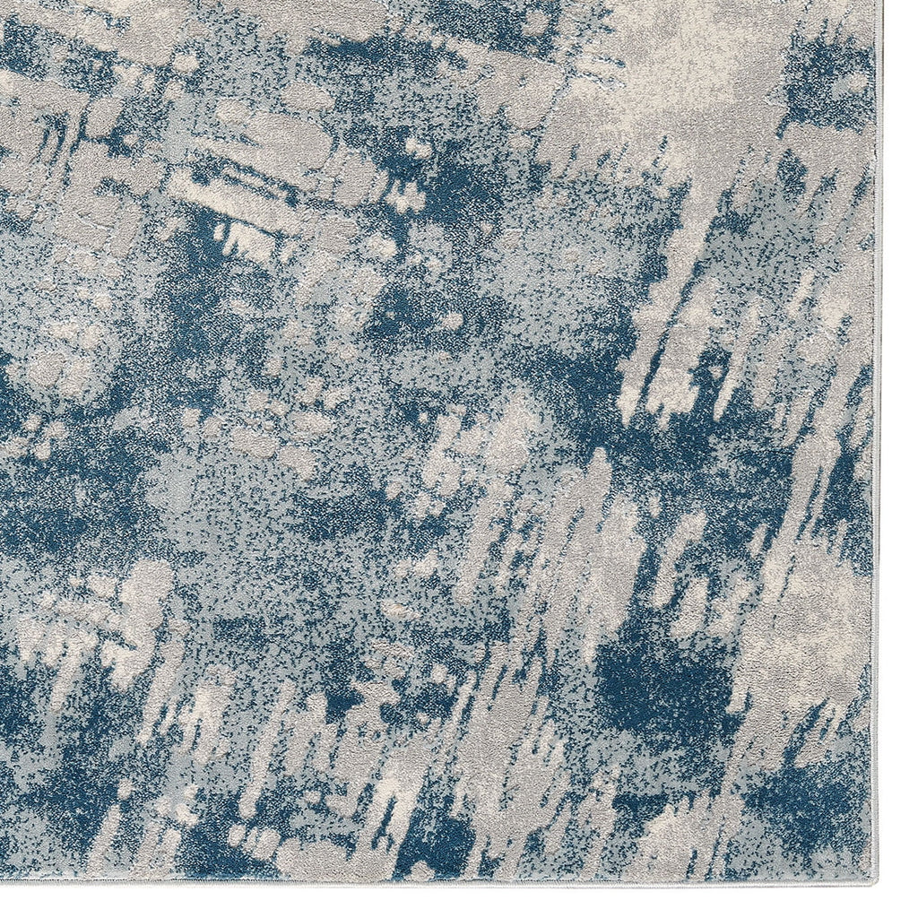 Blue Rectangle Machine Woven Rugs X9150