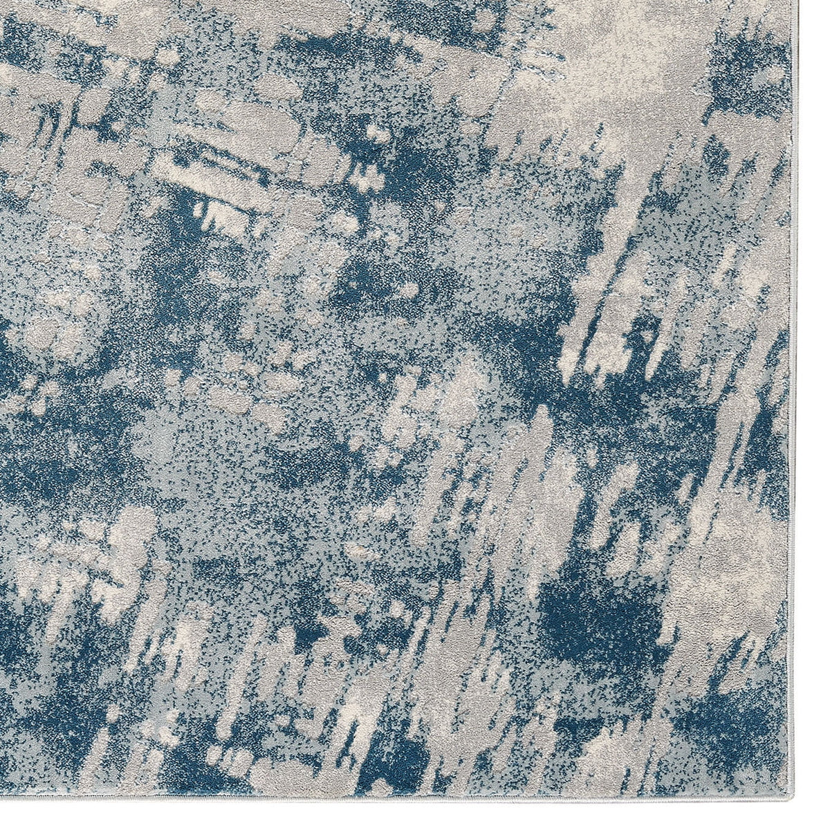 Blue Rectangle Machine Woven Rugs X9150