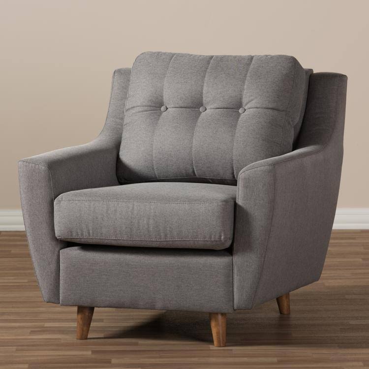 Grey Tufted Arm Chair G61300