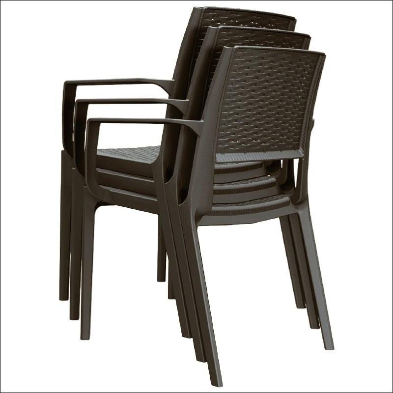 Brown Resin Dining Arm Chair B645
