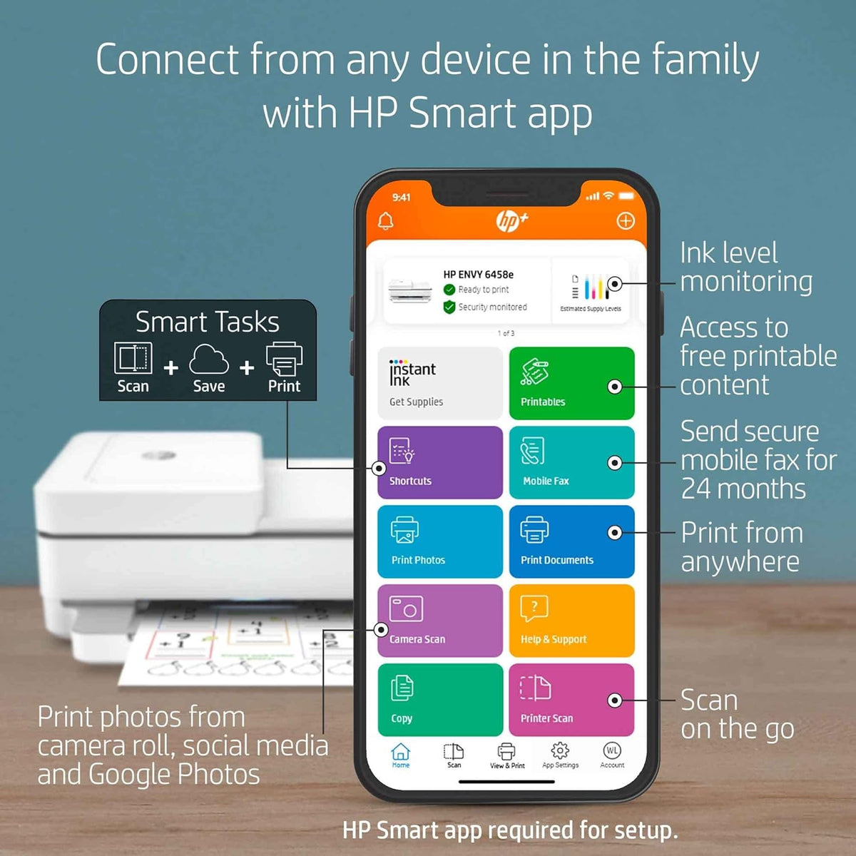 White Wireless Color Inkjet Printer N58409
