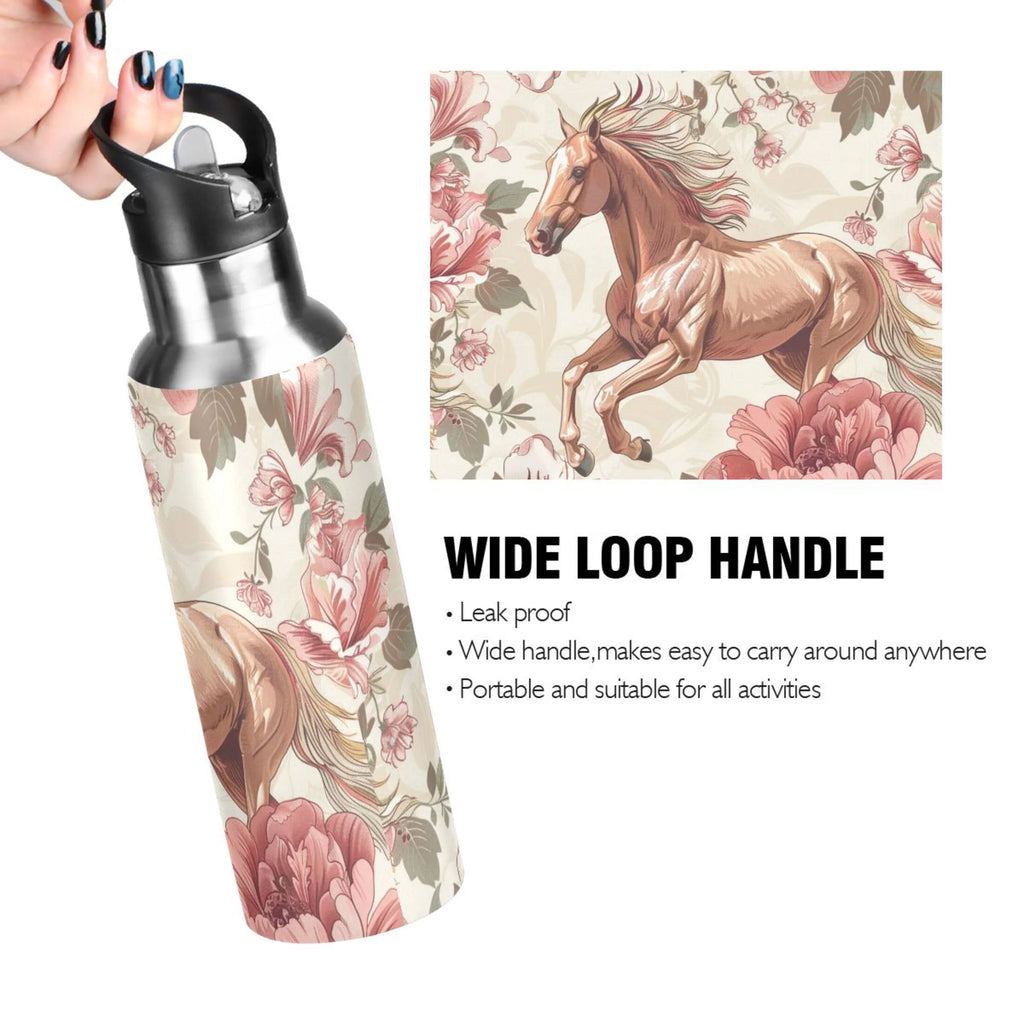Insulated Thermos Stainless Steel Water Bottle with Straw Lid Flask, 20 oz P3055