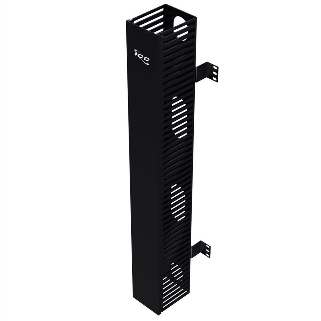 Black PVC Vertical Cable Management Panel P7416