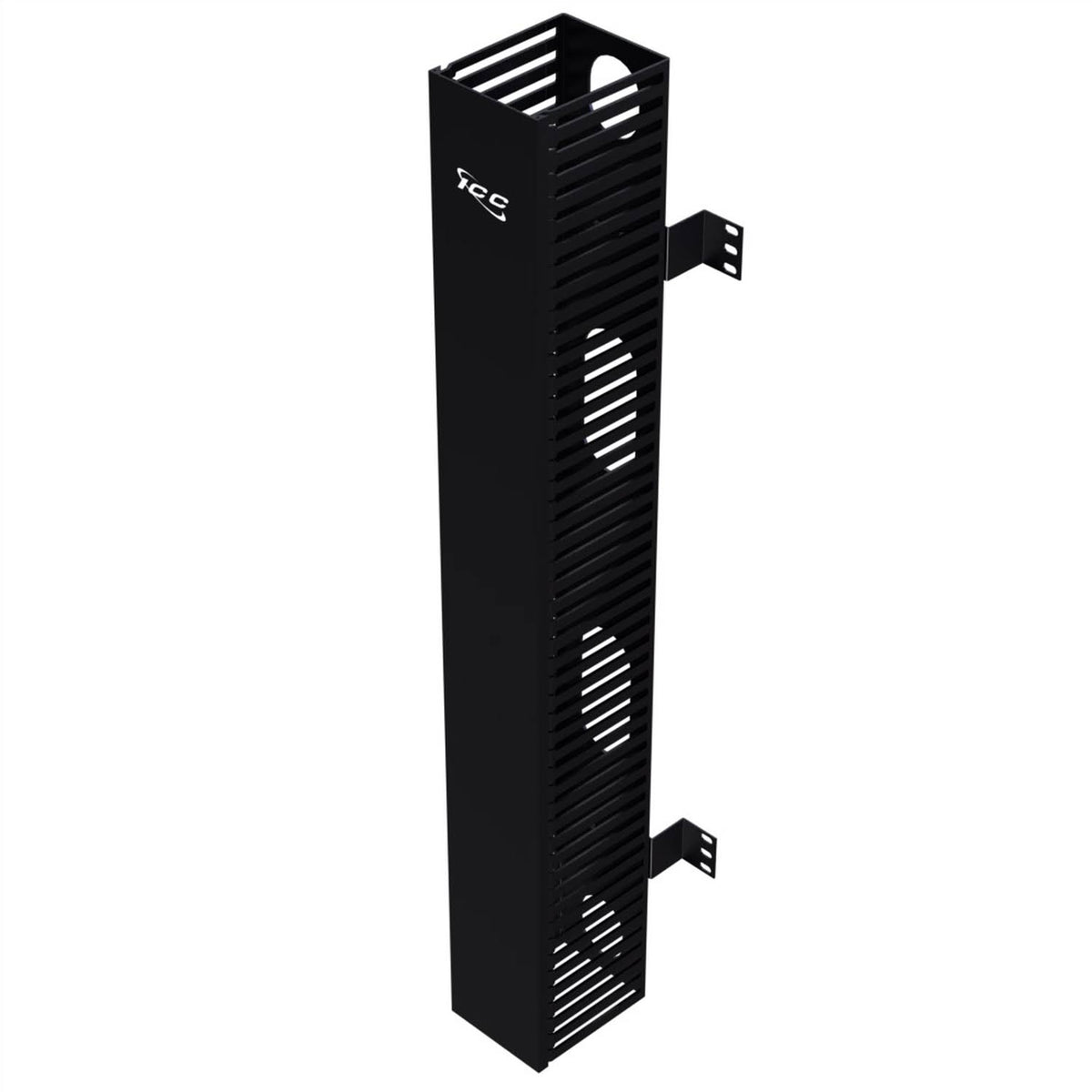 Black PVC Vertical Cable Management Panel P7416