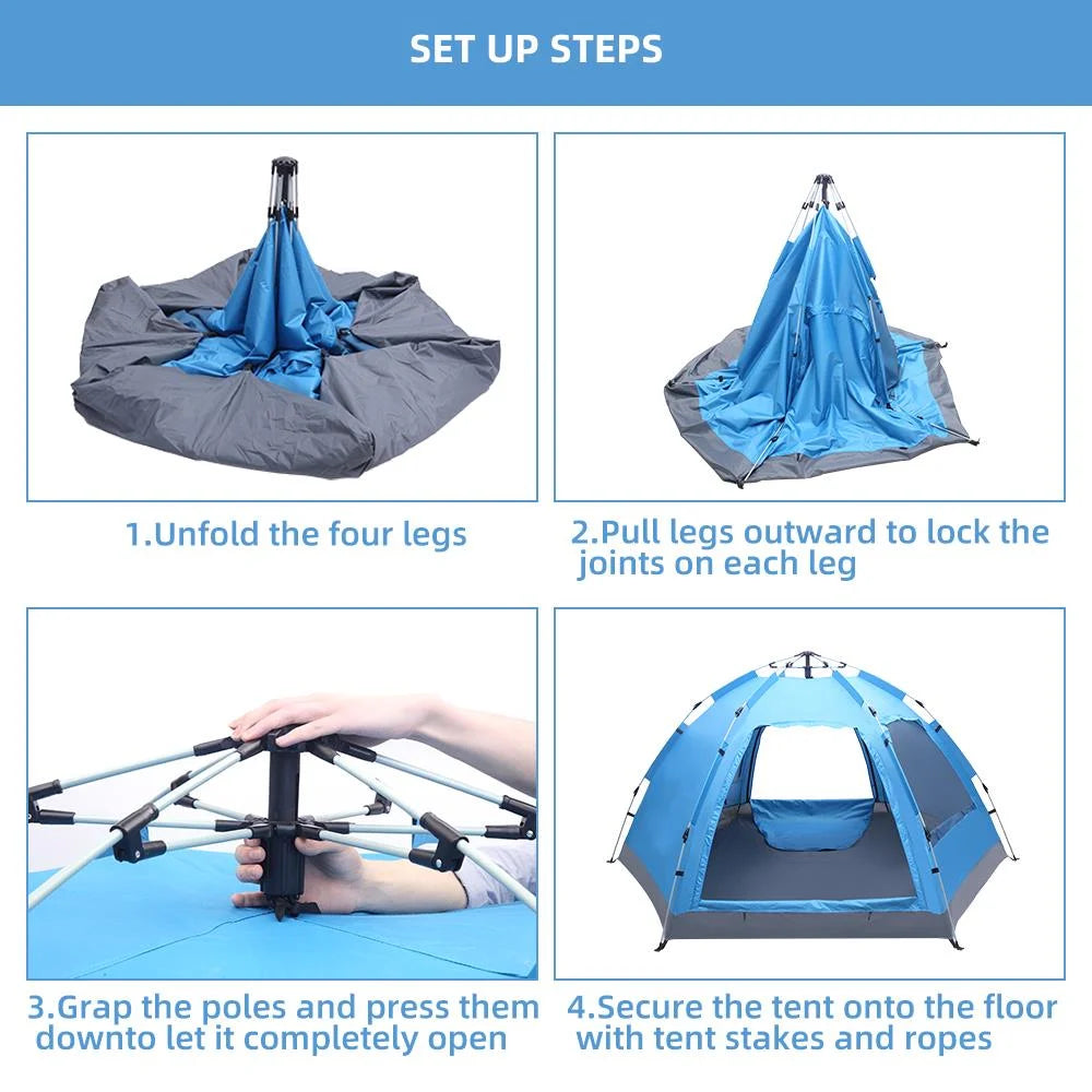 3-4 Person Waterproof Automatic Camping Tent F949