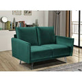 Green Velvet Square Arm Loveseat F80573