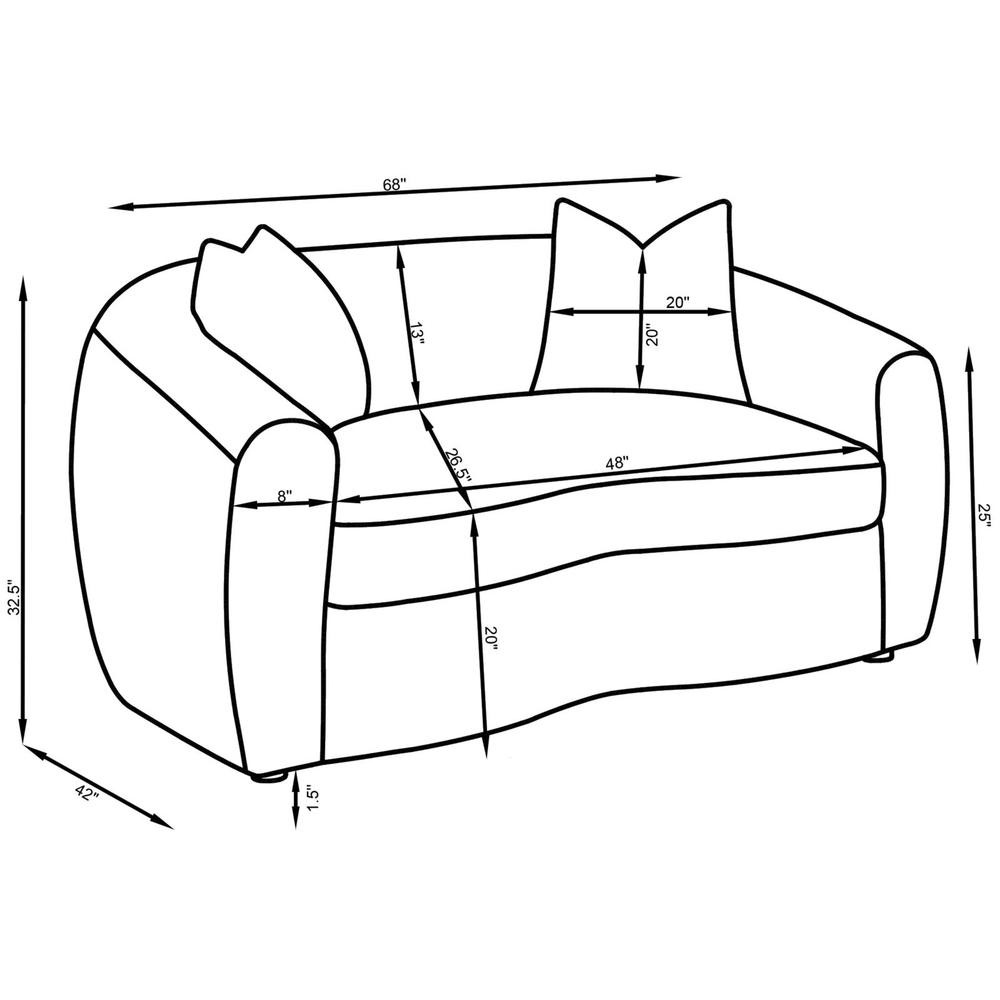 White 3-piece Fabric Upholstered Tight Back Living Room Set S630