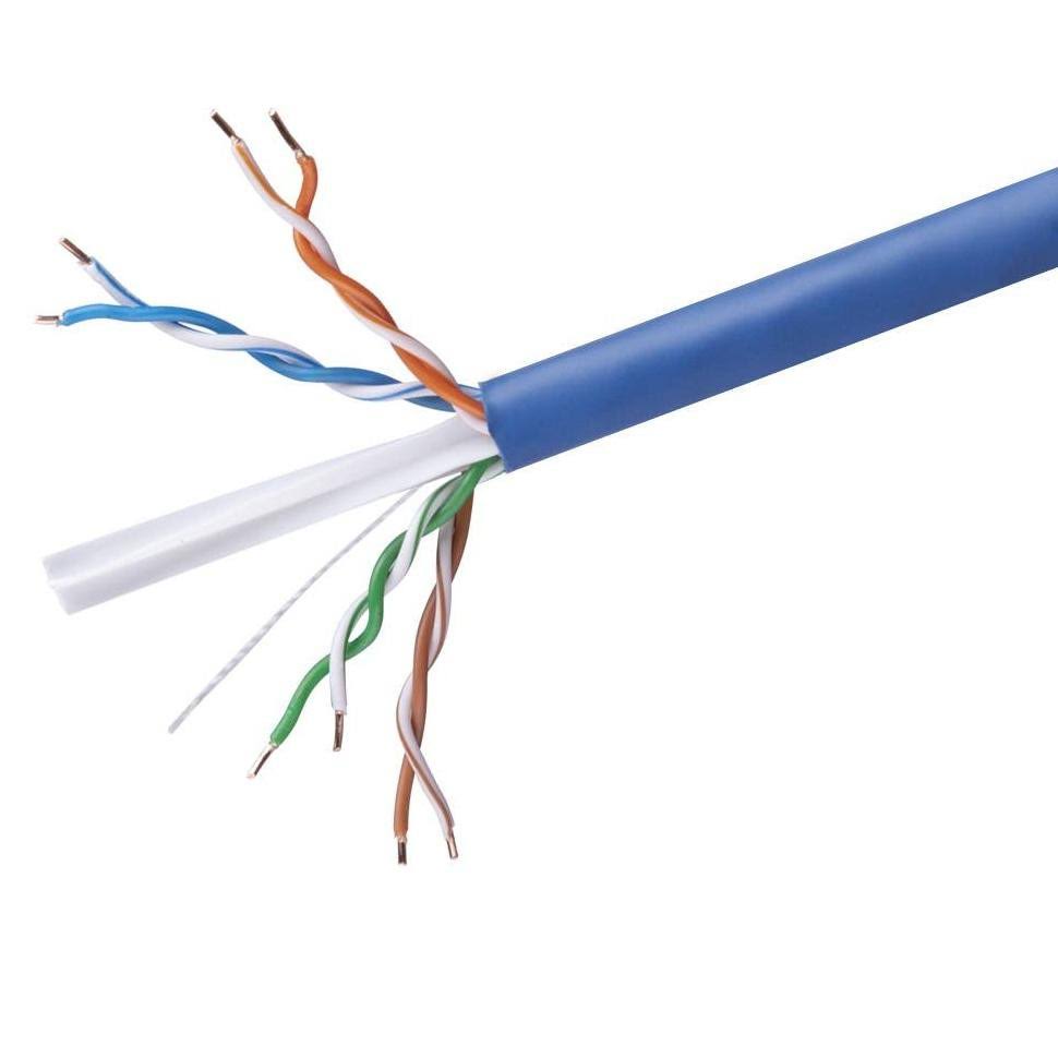 Cat6 Ethernet Bulk Cable 500ft Blue Solid UTP 23AWG H637