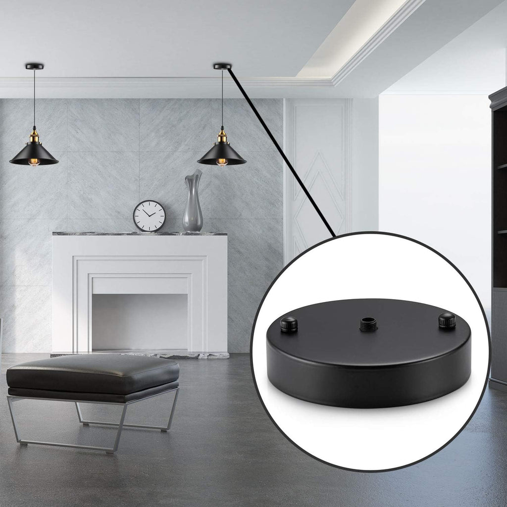 Black Steel Ceiling Canopy Kit with Hardware X62744