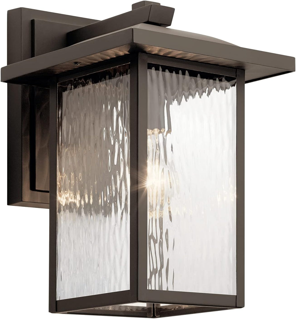 Olde Bronze Outdoor Wall Light with Clear Water Glass Y6912