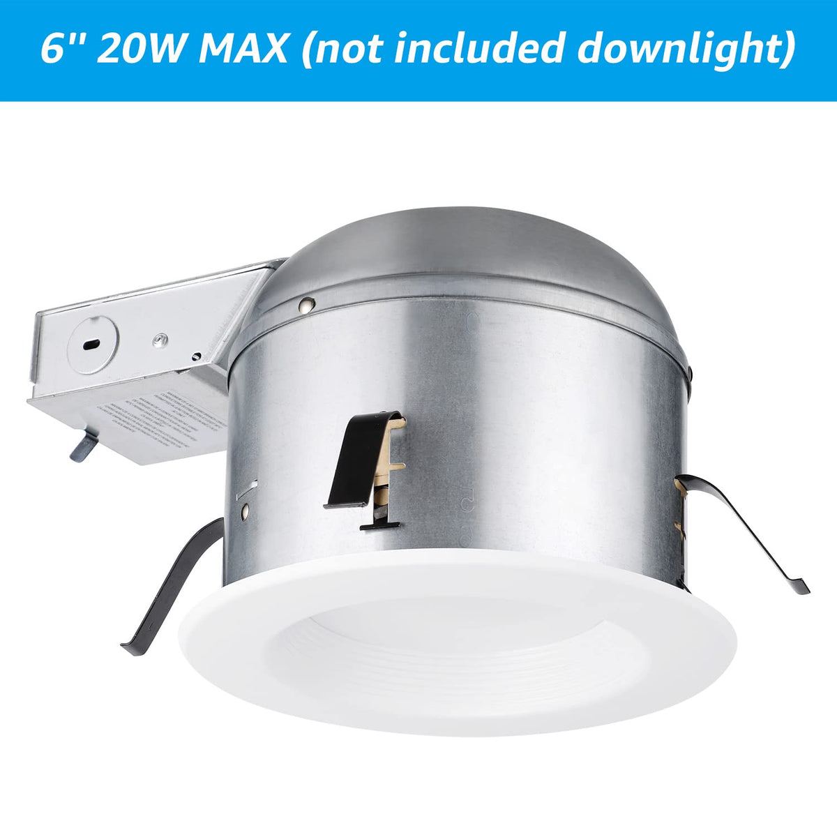 8-Pack 6 Inch LED Recessed Housing, IC Rated Air Tight, Damp Location D79378