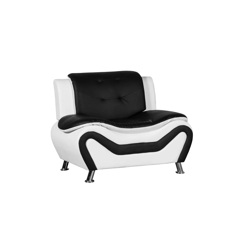 Black and White Faux Leather Club Chair U724466