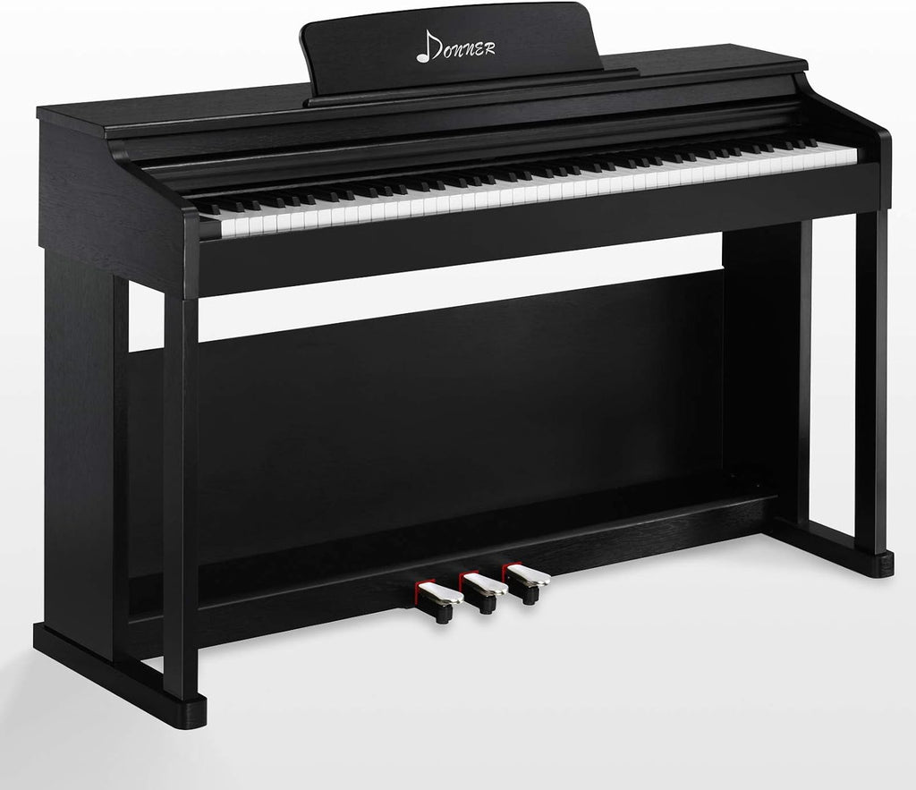 88-Key Weighted Action Digital Piano with Furniture Stand, Triple Pedals, Black L5721