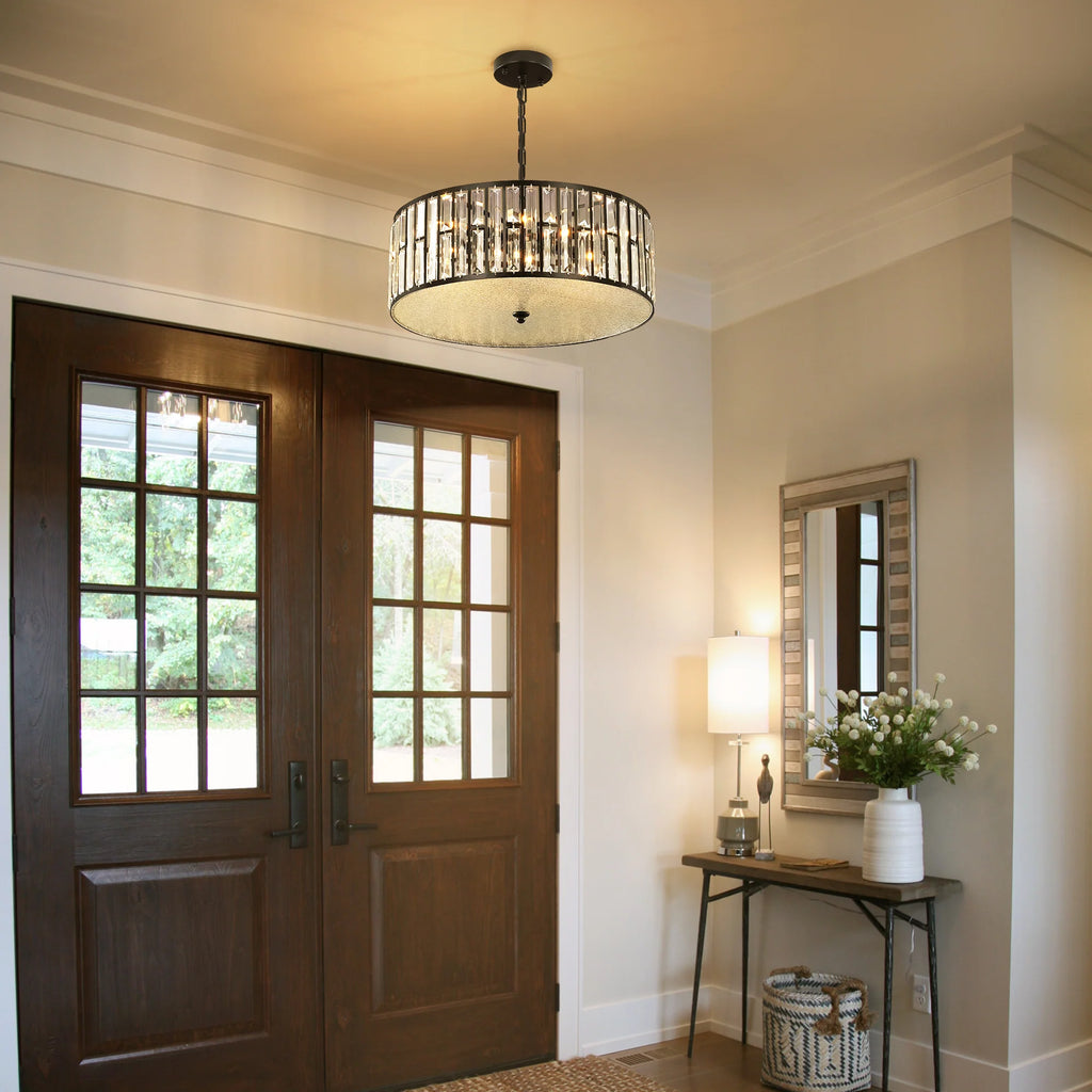 6-Light Dimmable Crystal Drum Chandelier Z508