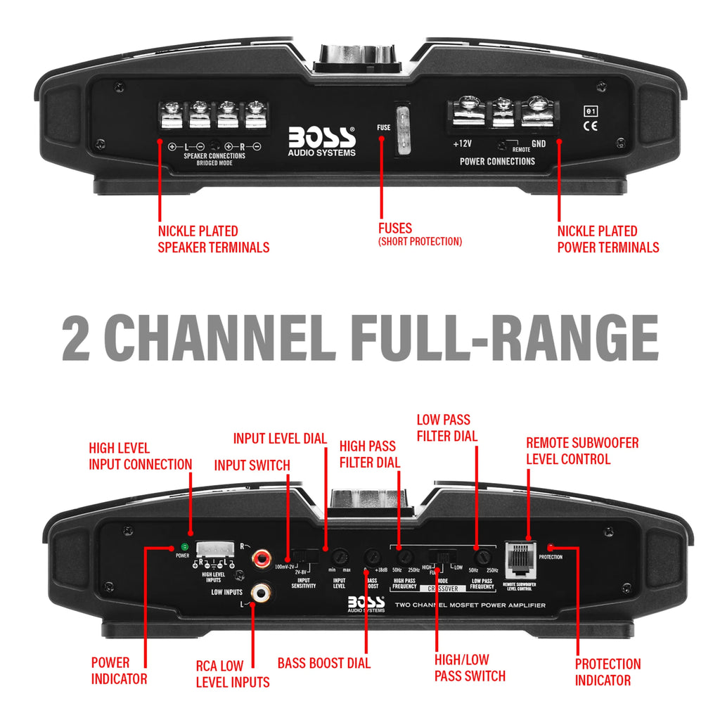 2 Channel Car Amplifier, 1000 W Z55368