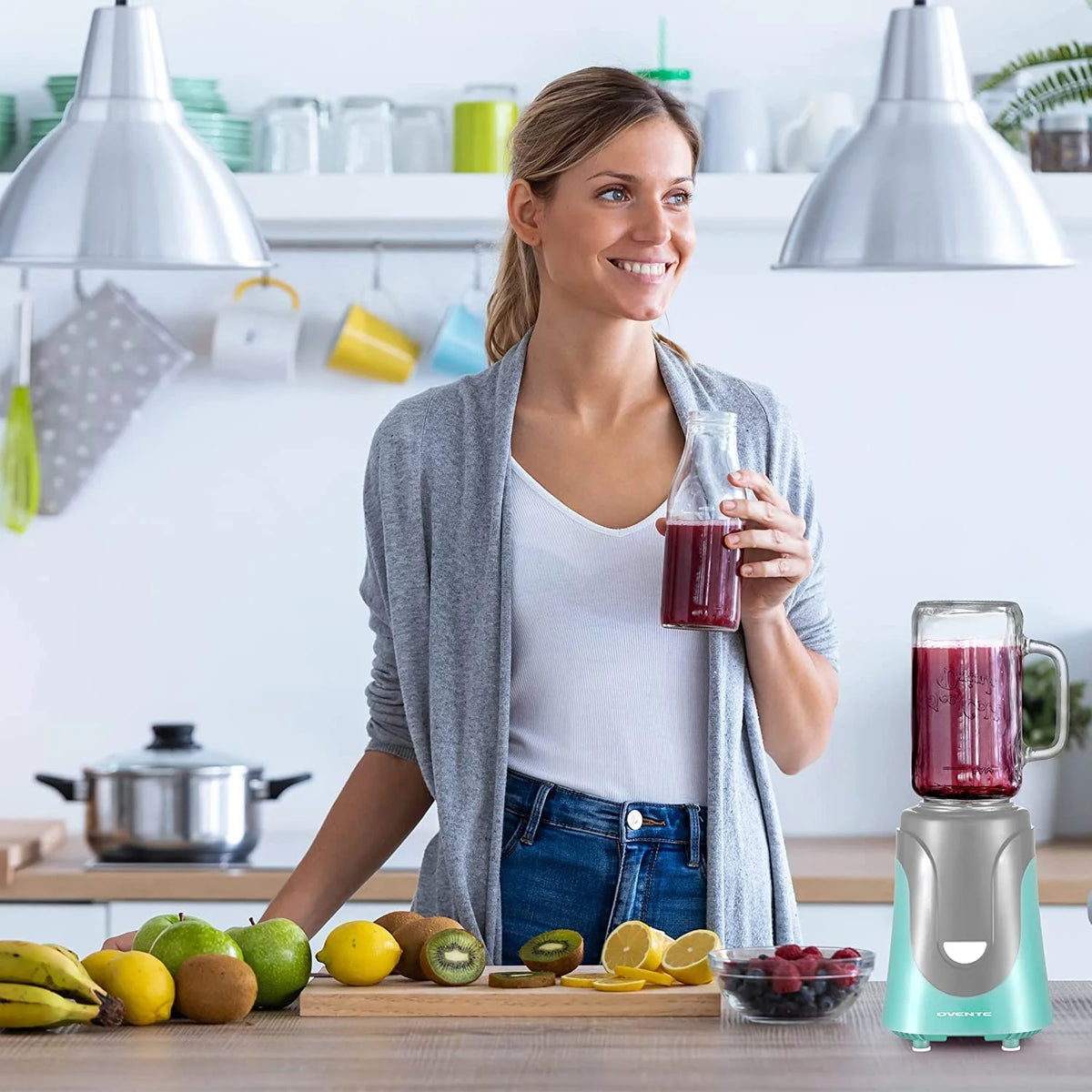 Turquoise Electric Portable Blender N3463
