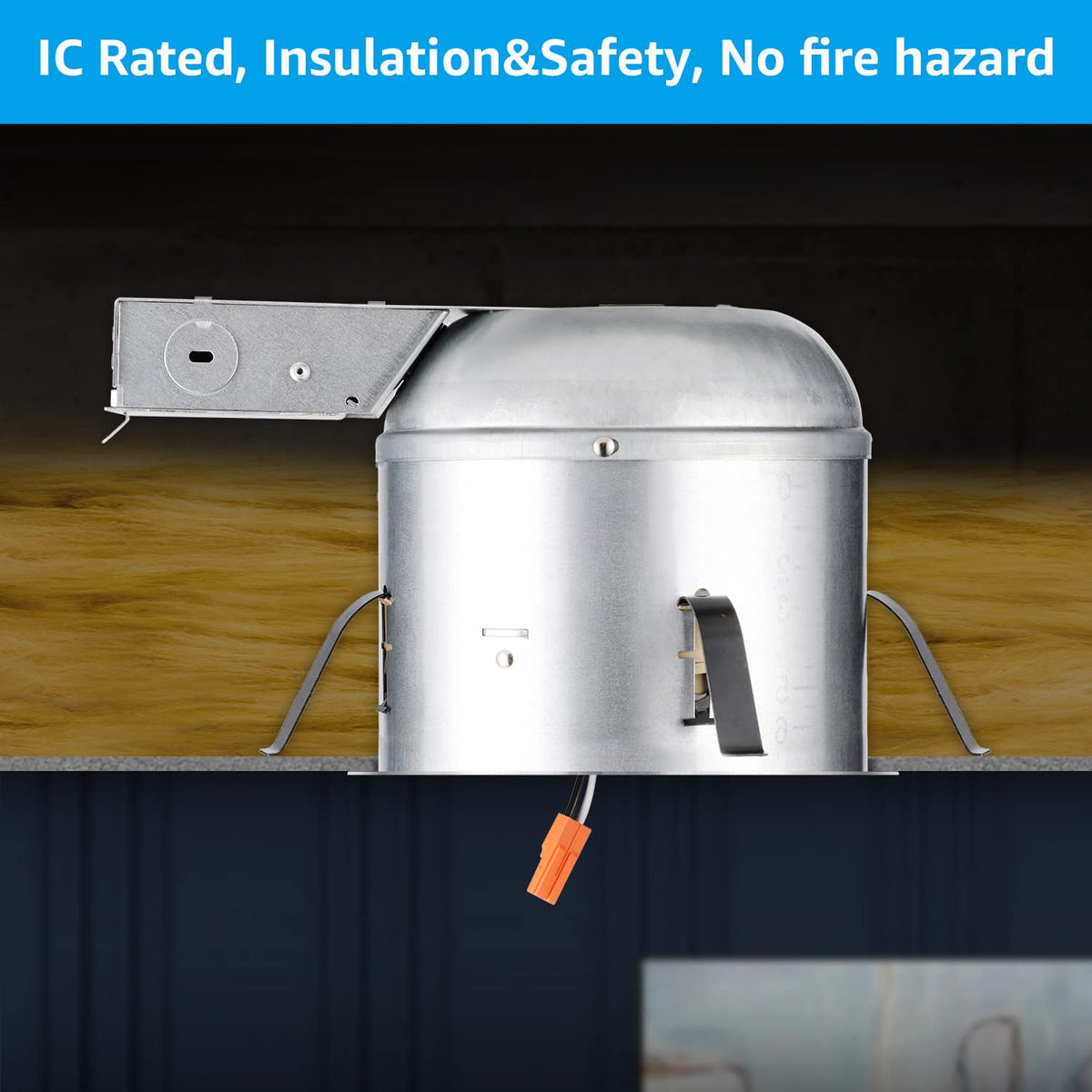 8-Pack 6 Inch LED Recessed Housing, IC Rated Air Tight, Damp Location D79378