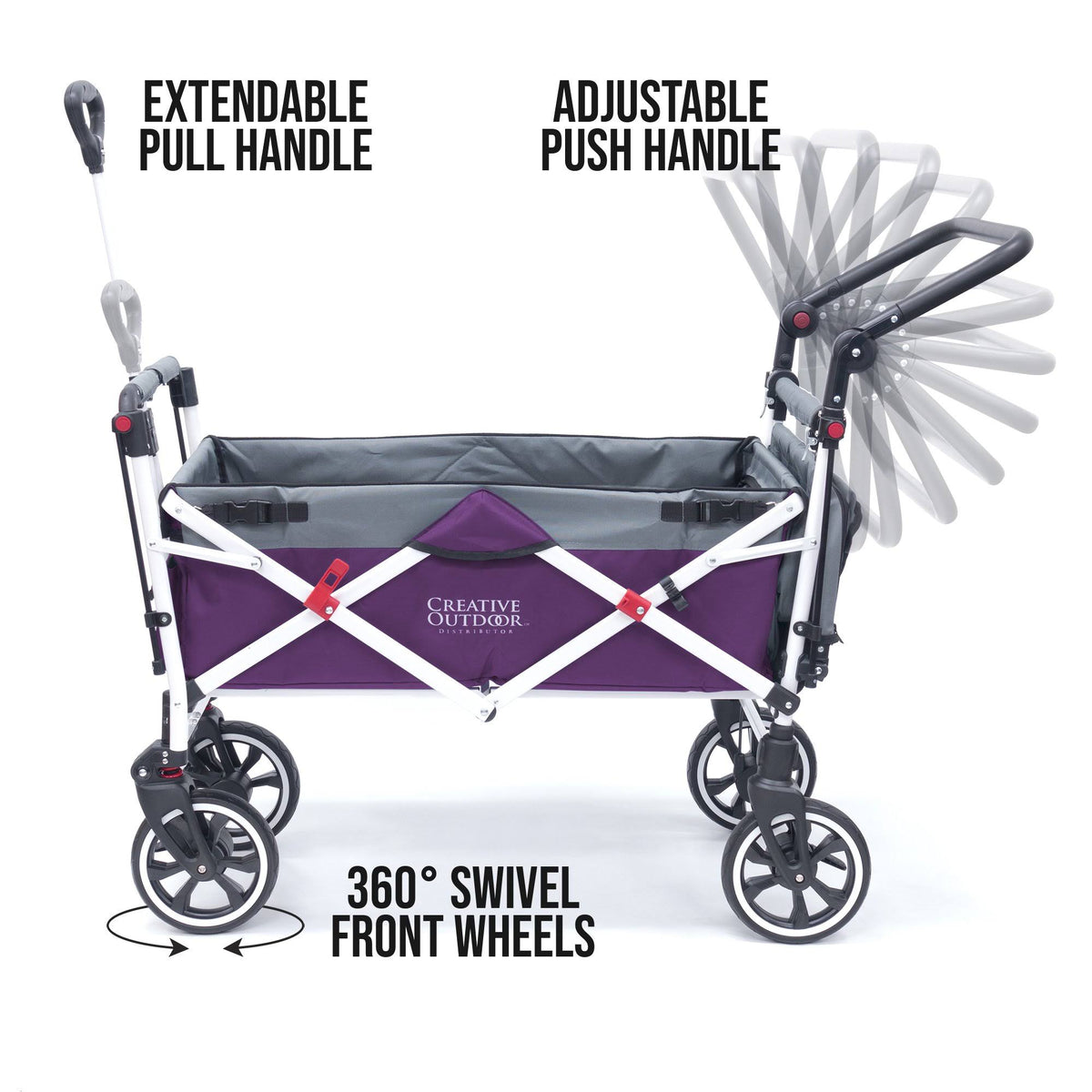 Purple Folding Wagon Stroller with Canopy I326
