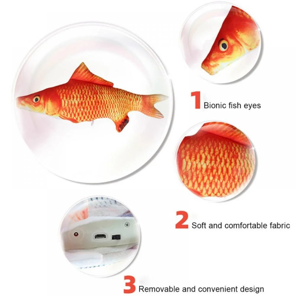Electric Moving Cat Kicker Fish Toy with Catnip S814584