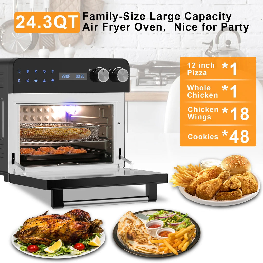 24.3 Quart Stainless Steel Air Fryer Oven with LED Touchscreen G787800