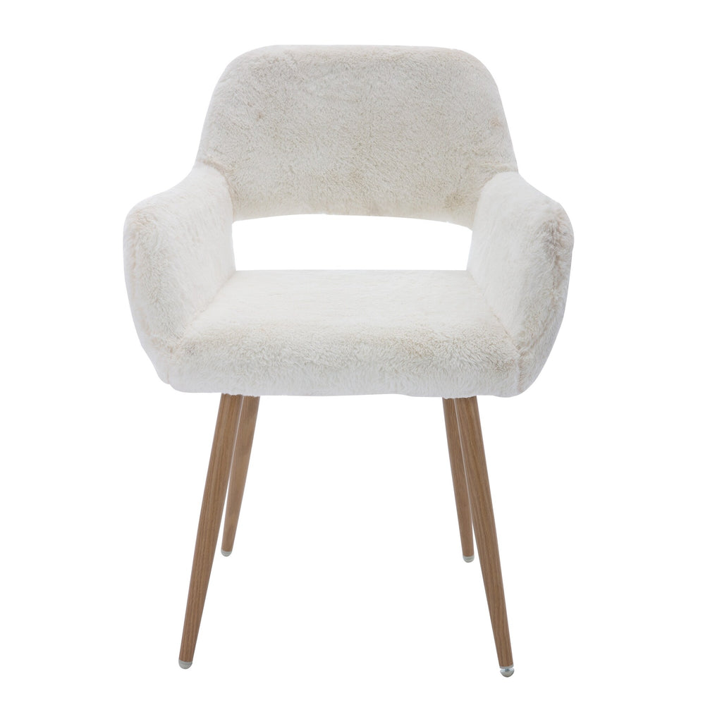White Side Chair with Steel Legs T354824