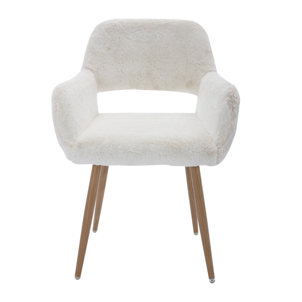 White Side Chair with Steel Legs T354824