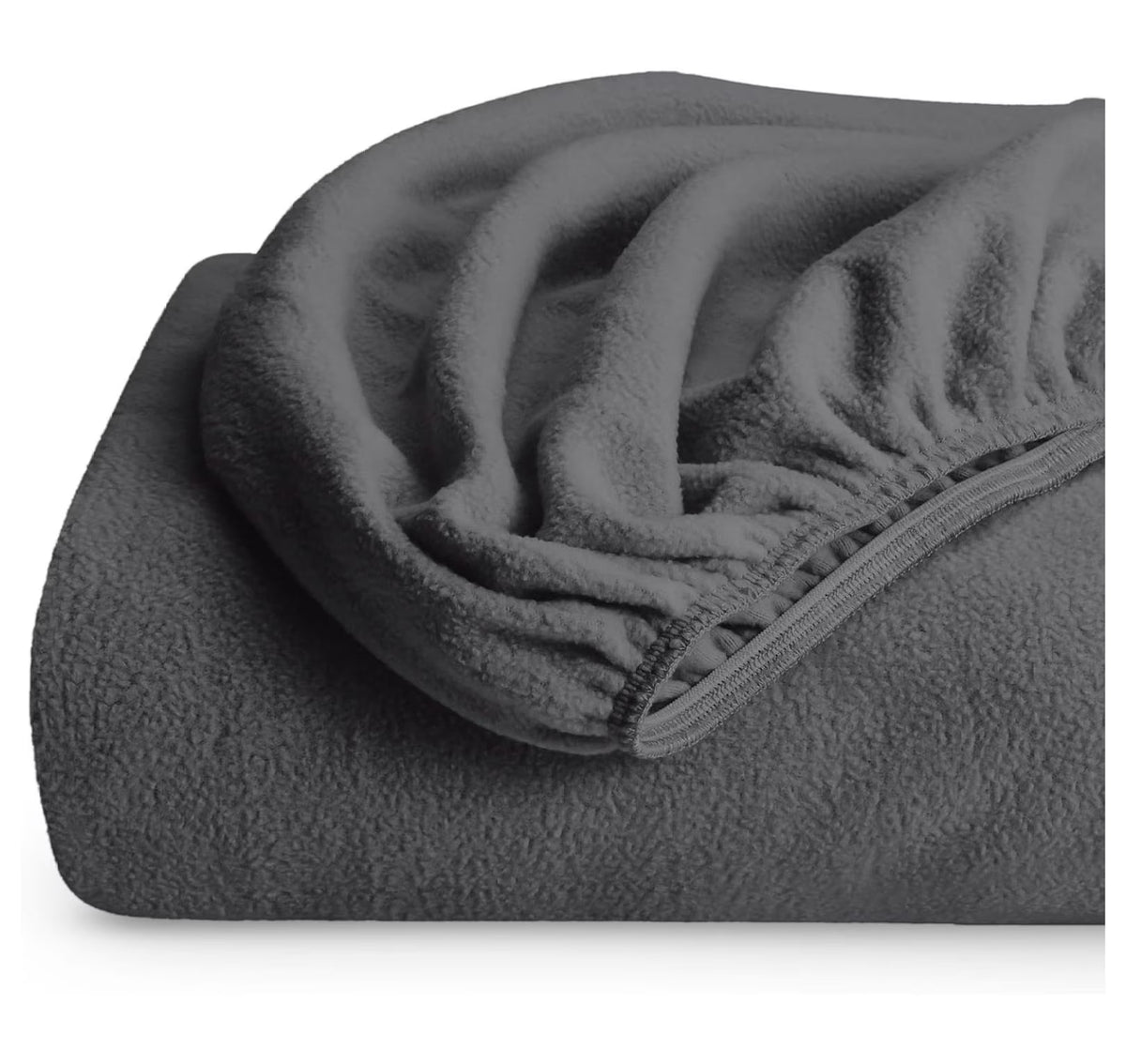 Full Size 2 Pack Fleece Fitted Sheet, Grey Q349067