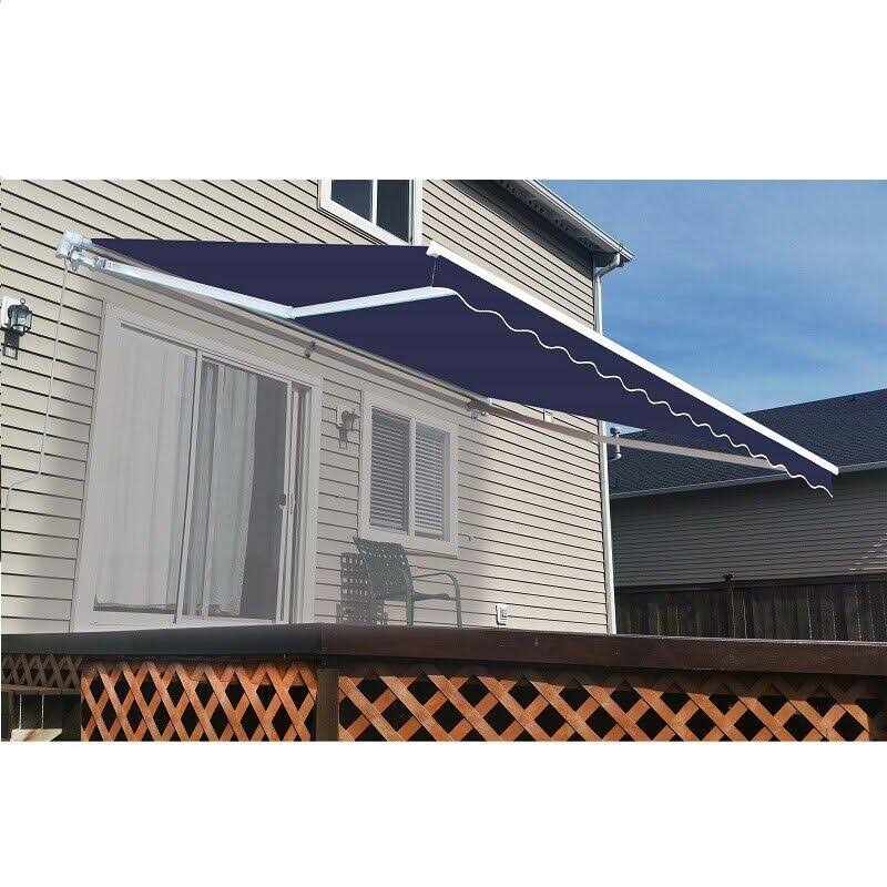 Blue Retractable Patio Awning 12 x 10 ft O788765