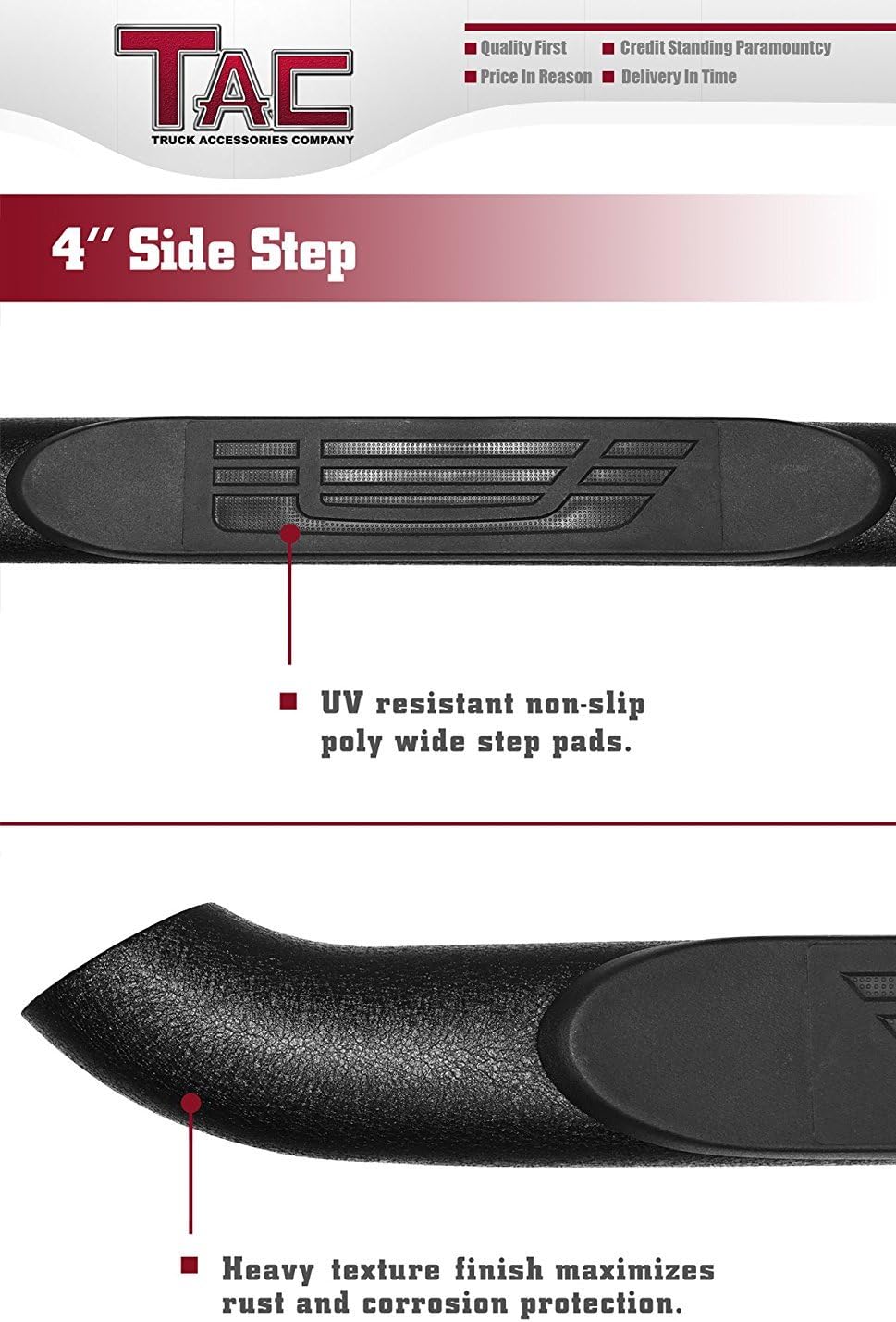 Black Side Bars for Toyota Tacoma Double Cab Truck X2391