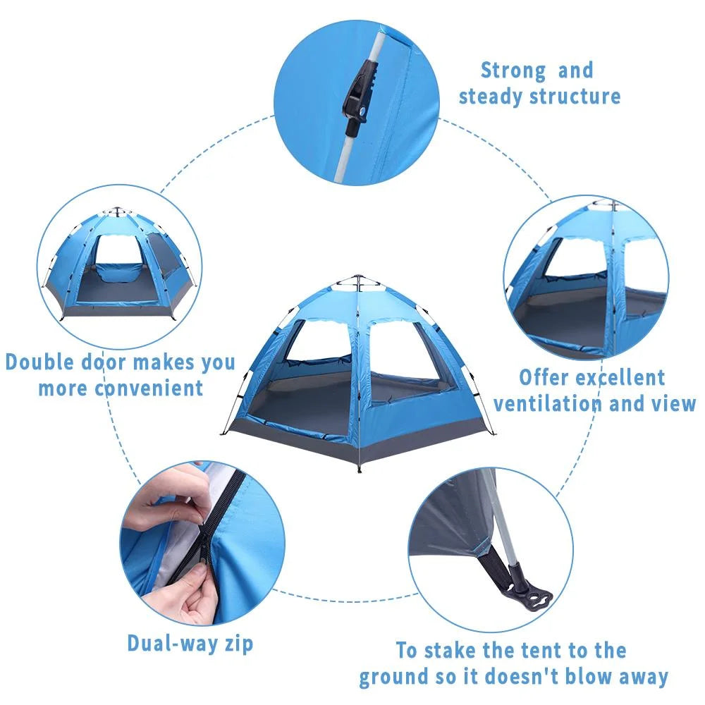 3-4 Person Waterproof Automatic Camping Tent F949