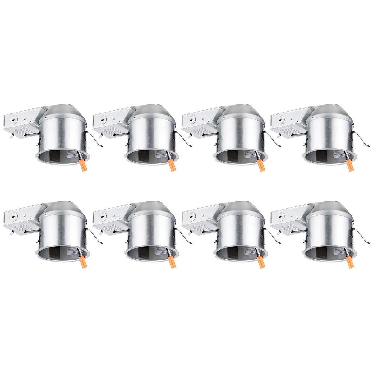 8-Pack 6 Inch LED Recessed Housing, IC Rated Air Tight, Damp Location D79378