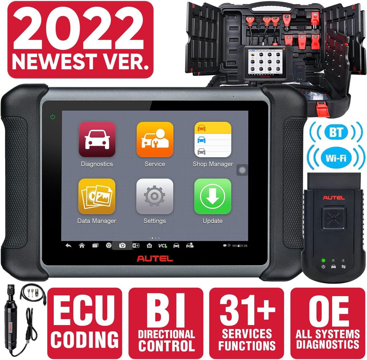Autel MaxiSys MS906BT ECU Coding Bidirectional Control All System Diagnostics J33728