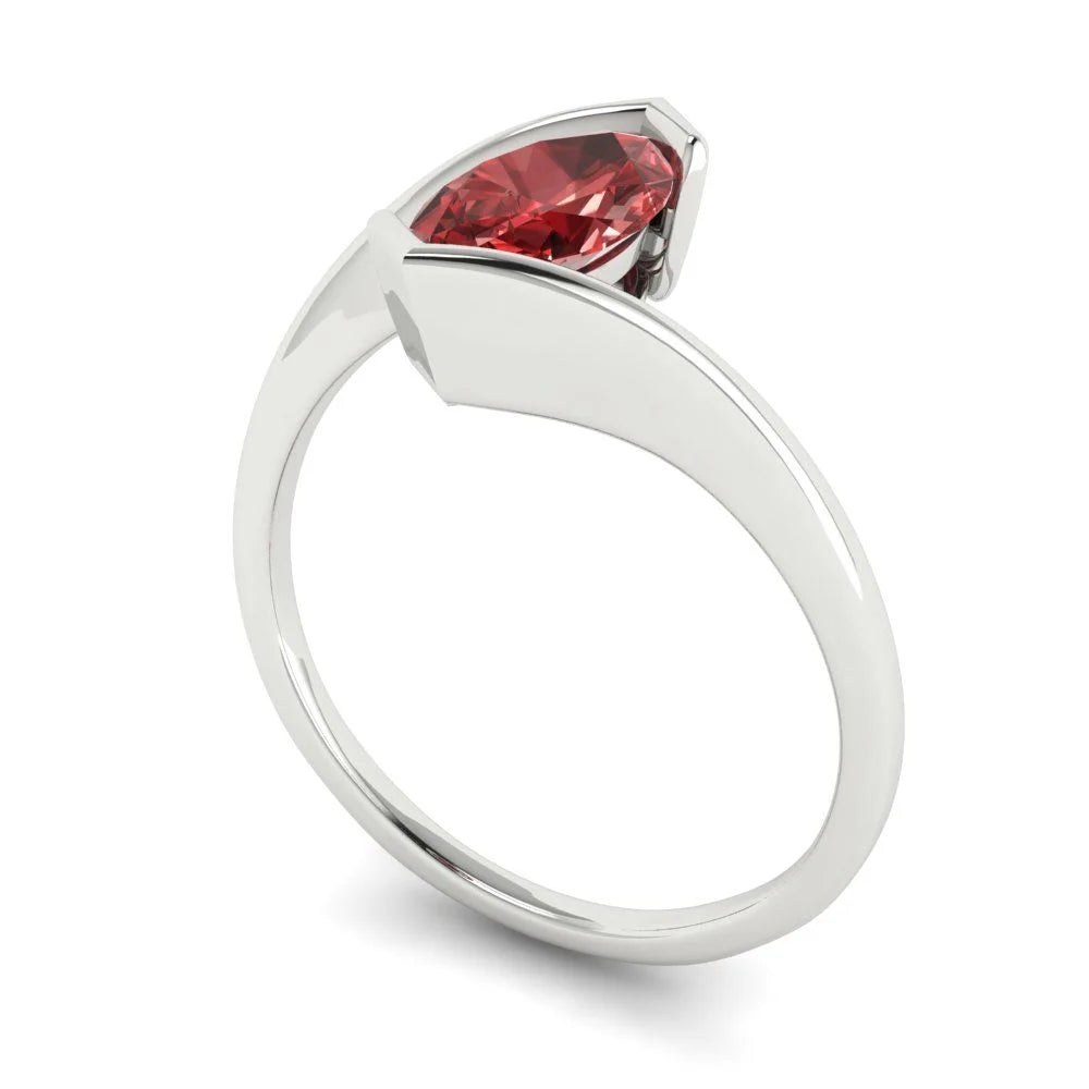 18K White Gold Solitaire Ring F1866