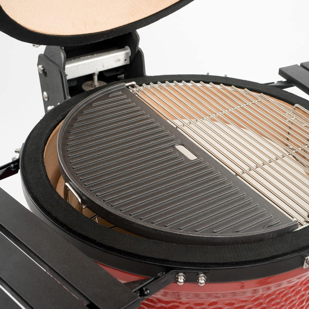 Kamado Joe Classic Joe Half Moon Cast Iron Cooking Grate + Reversible Griddle Bundle Q8767