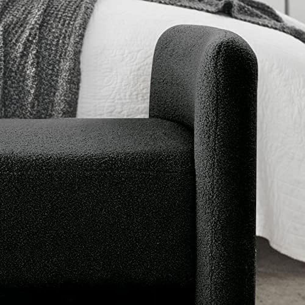 Black + Po Velvet Ottoman Bench V8252