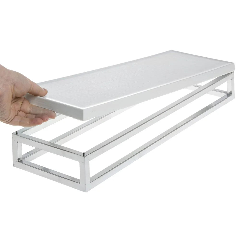 Chrome Display Riser with White Top H271