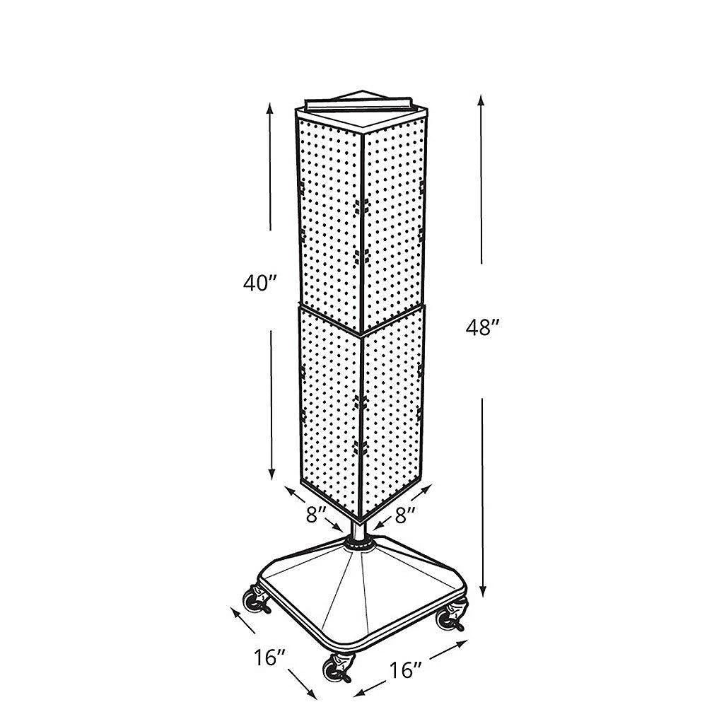 White Four-Sided Interlocking Pegboard Tower O8776
