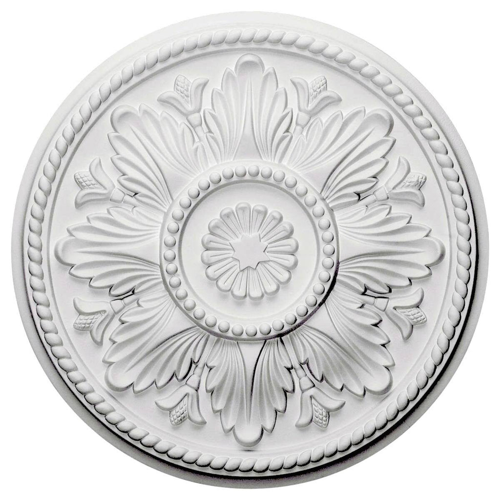 18 inch x 1 3/4 inch Hand-Painted Silver Ceiling Medallion N223