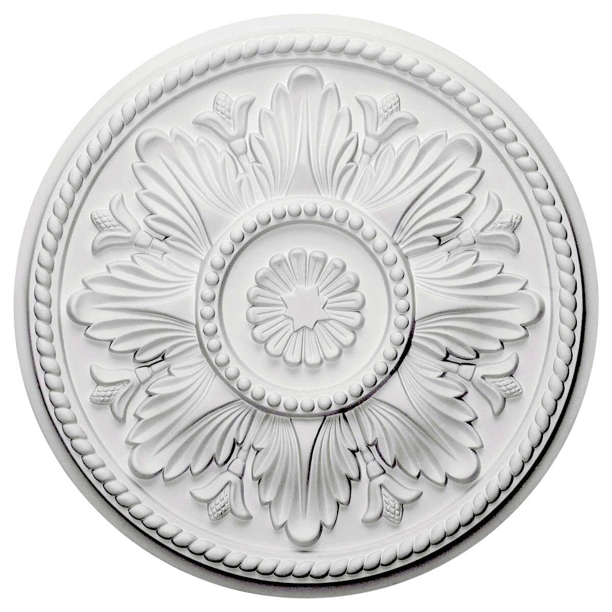 18 inch x 1 3/4 inch Hand-Painted Silver Ceiling Medallion N223