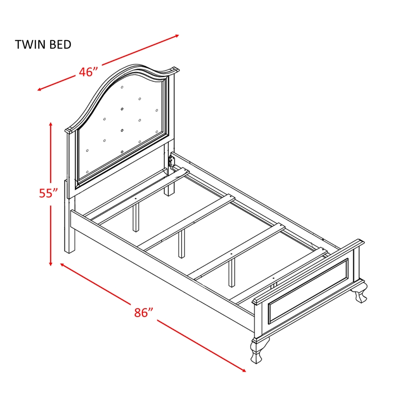 Twin Panel Bed in White V715