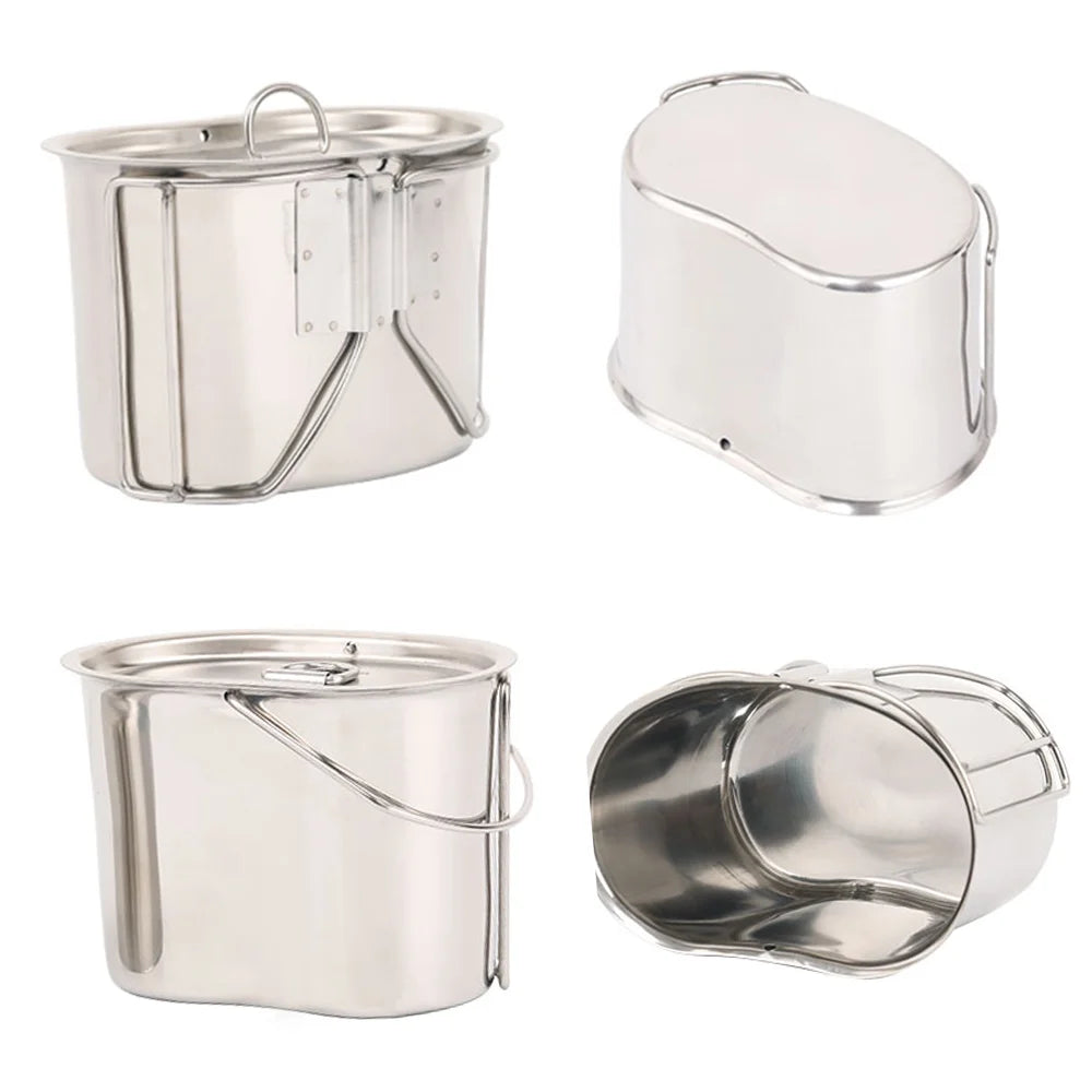 Stainless Steel Camping Cookware Set with Wood Stove D17034