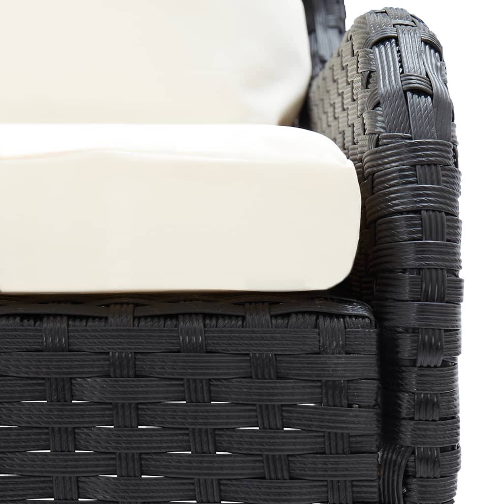 Black Poly Rattan Garden Corner Sofas 2 Pcs K829