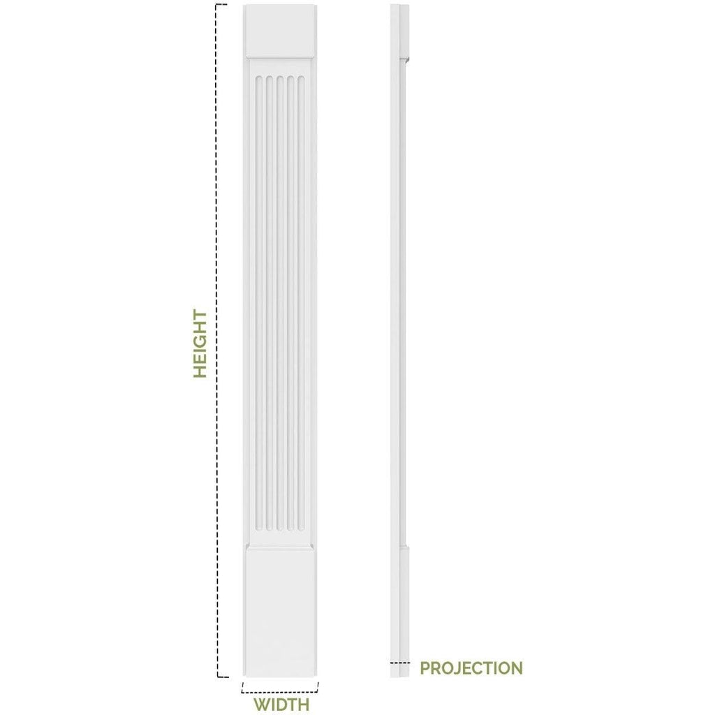 Fluted Pilaster with Attached Plinth V37926