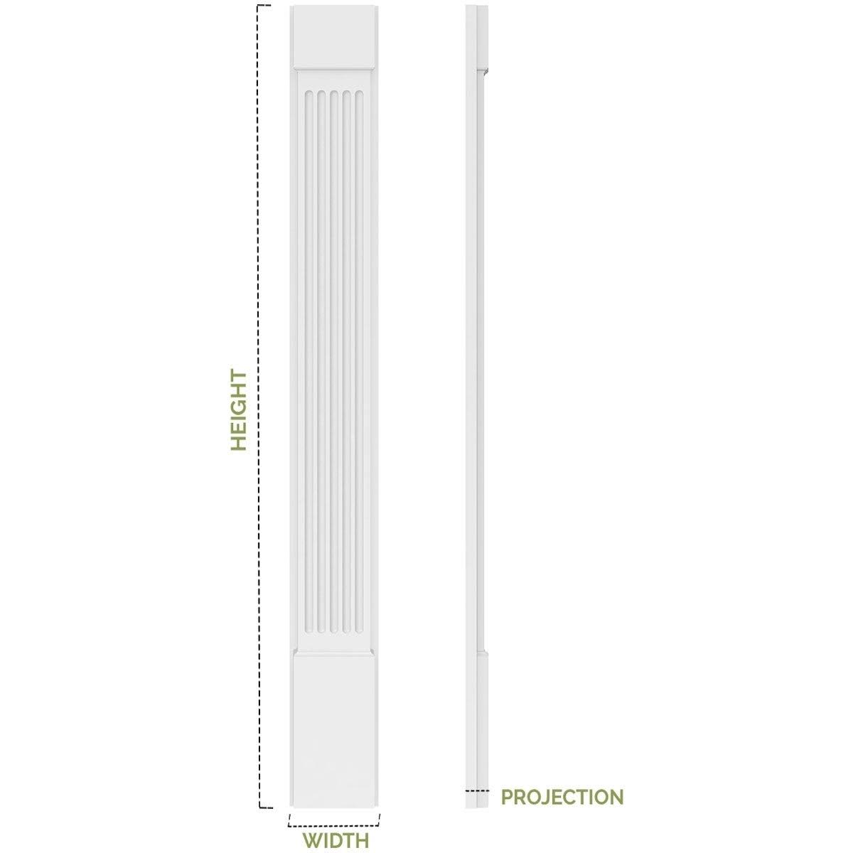 Fluted Pilaster with Attached Plinth V37926