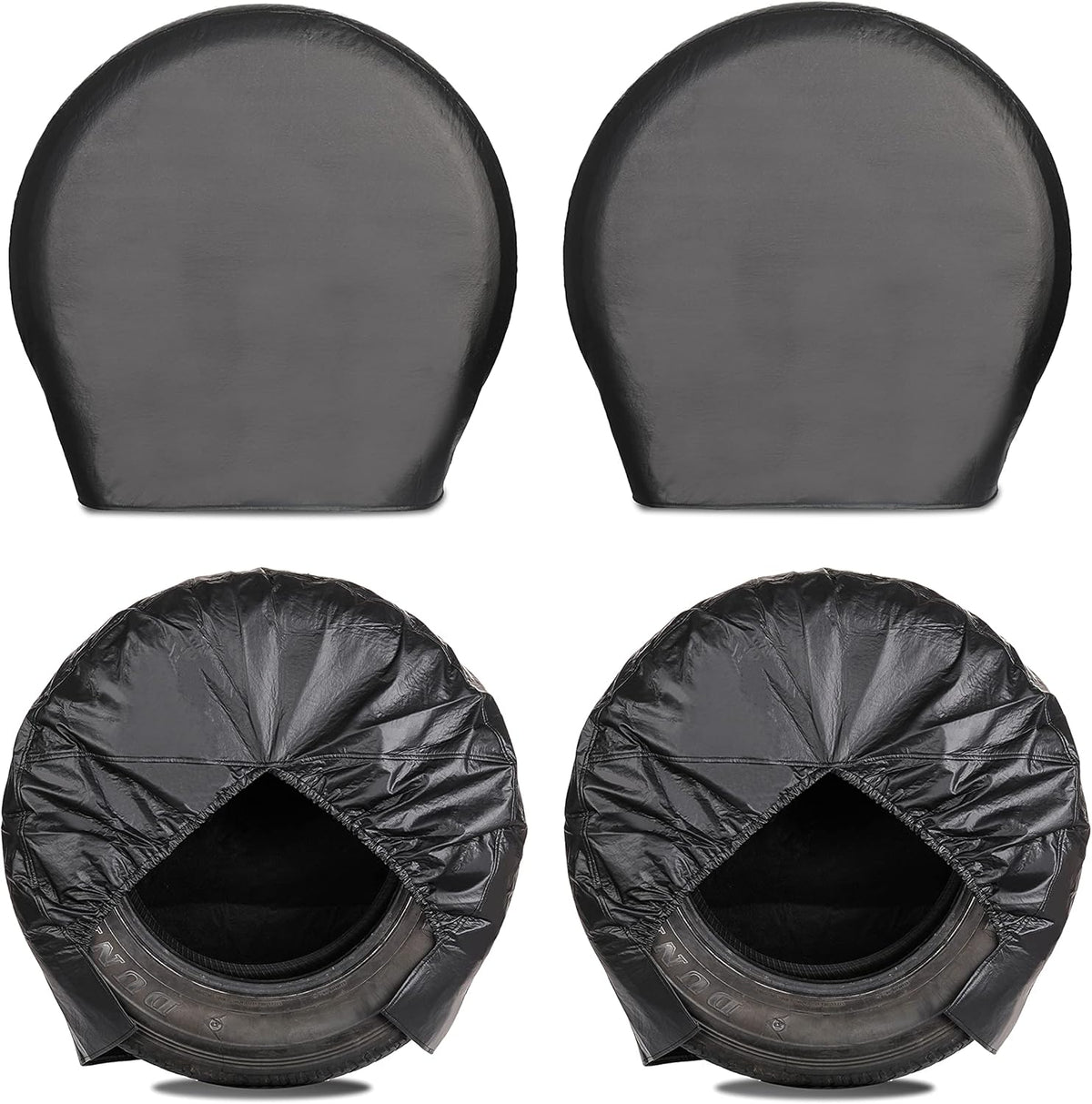Heavy Duty Thicken Tire Covers for RV Wheel, 4 Pack, for Diameter 27"-29", Charcoal T756