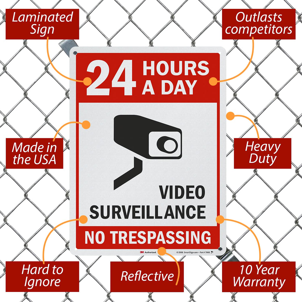 24 x 18 inch Metal Sign, 80 mil Aluminum, Red, Black and White, Pack of 2 I548869