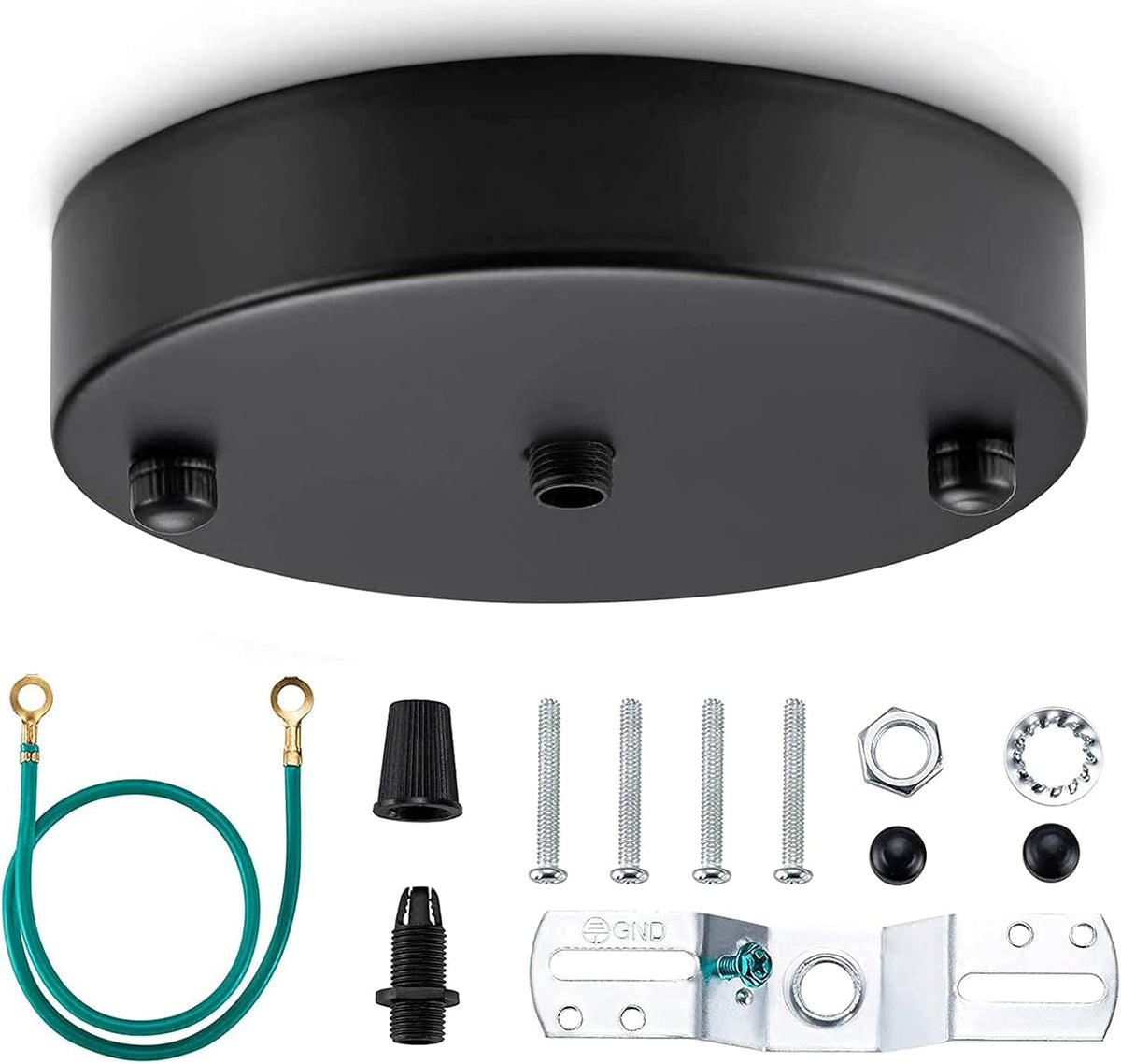 Black Steel Ceiling Canopy Kit with Hardware X62744