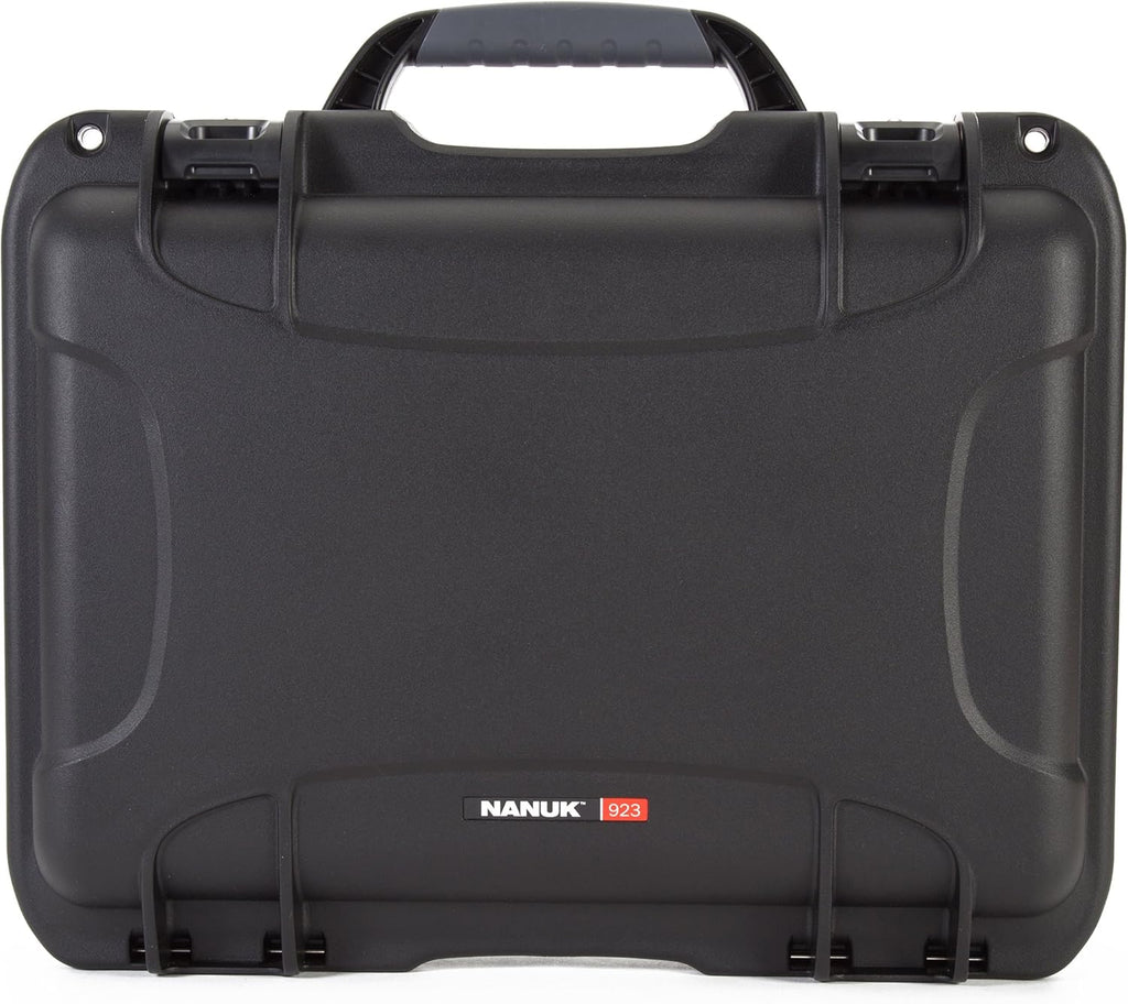 Black Waterproof Hard Case with Padded Dividers and TSA Approved Travel Lock Latches V43572